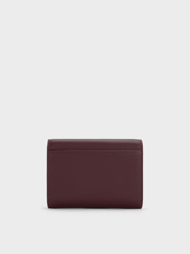 กระเป๋าสตางค์ดีไซน์ที่ปิดด้านหน้าทรงโค้งรุ่น Briony, Wineberry Red, hi-res