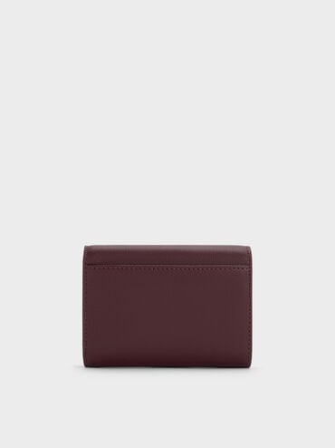 กระเป๋าสตางค์ดีไซน์ที่ปิดด้านหน้าทรงโค้งรุ่น Briony, Wineberry Red, hi-res