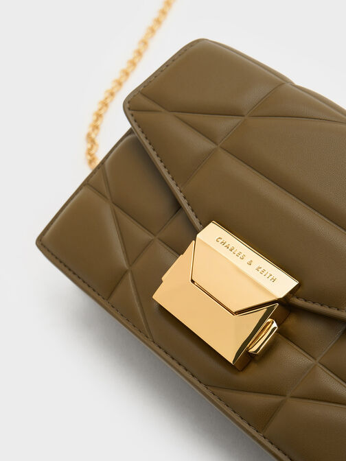 Blanche Chevron Chain-Strap Clutch, , hi-res