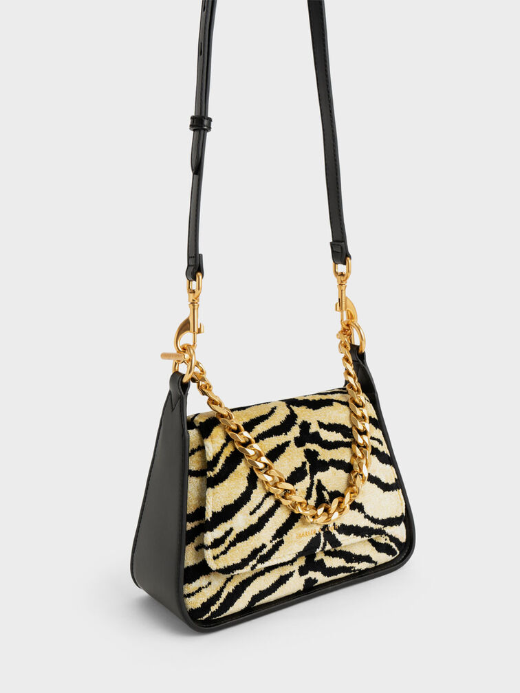 Minta Tiger Print Trapeze Bag, , hi-res