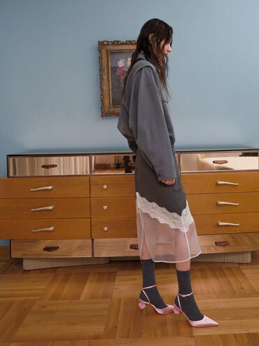 Pointed Flower-Heel Ankle-Strap Pumps, Pink, hi-res