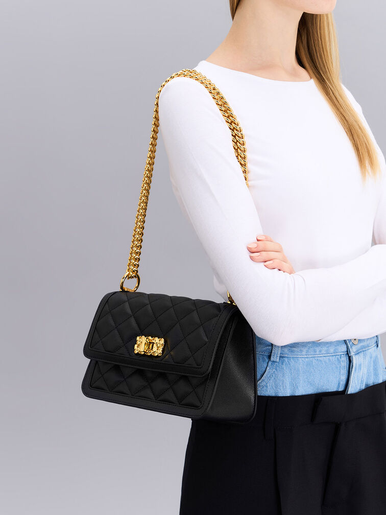 Micaela Quilted Chain Bag, , hi-res