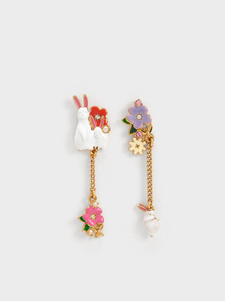 Rabbit Flower Drop Earrings, , hi-res