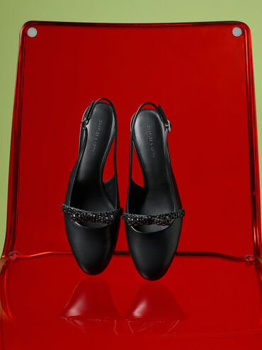 Kaleen Slingback Pumps, Black, hi-res