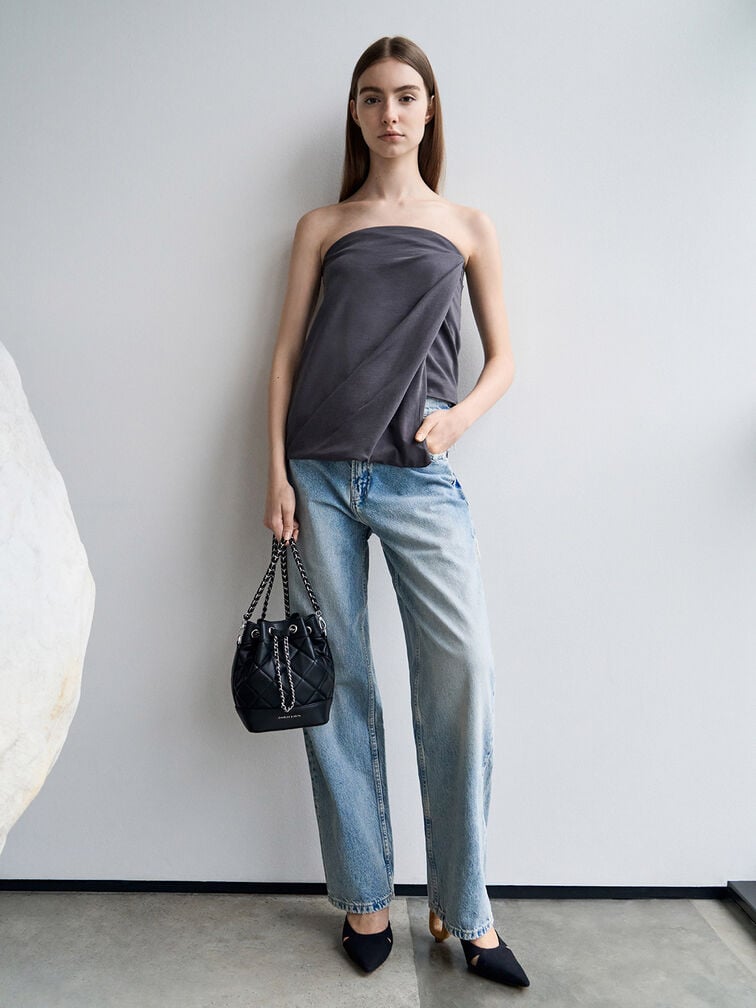 Julia Quilted Two-Way Bucket Bag, Noir, hi-res