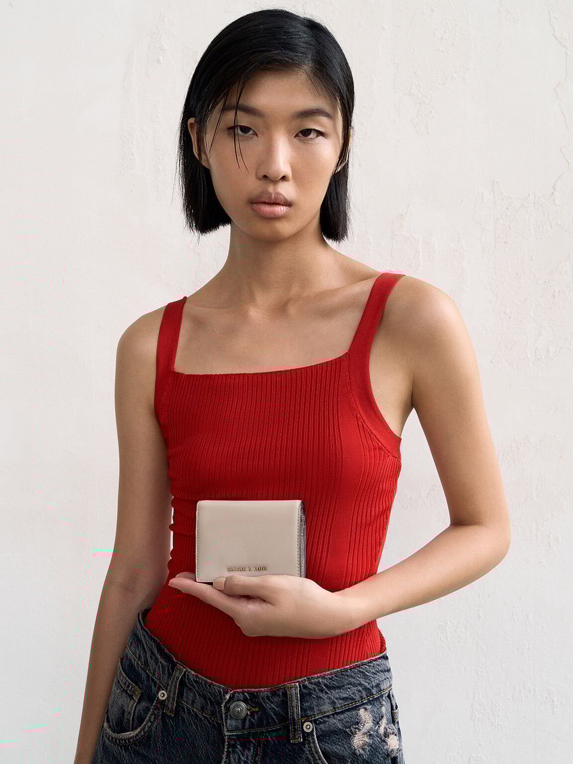 Sand Snap Button Mini Short Wallet CHARLES KEITH TH