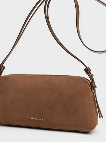 Deyna Recycled Suede Double-Strap Shoulder Bag, Mocha Brown, hi-res