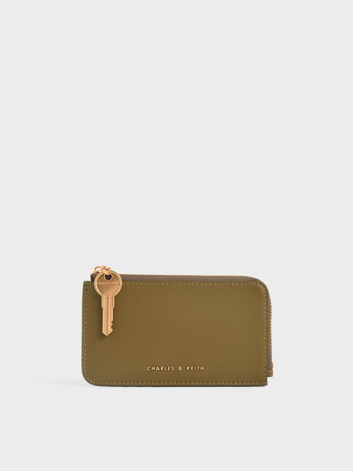 Zip-Around Mini Wallet, Olive, hi-res