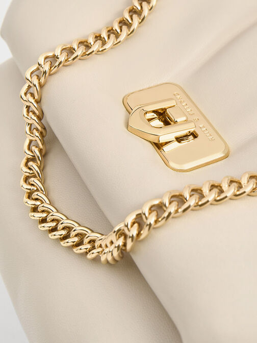 Paffuto Metallic Accent Chain-Handle Bag, , hi-res