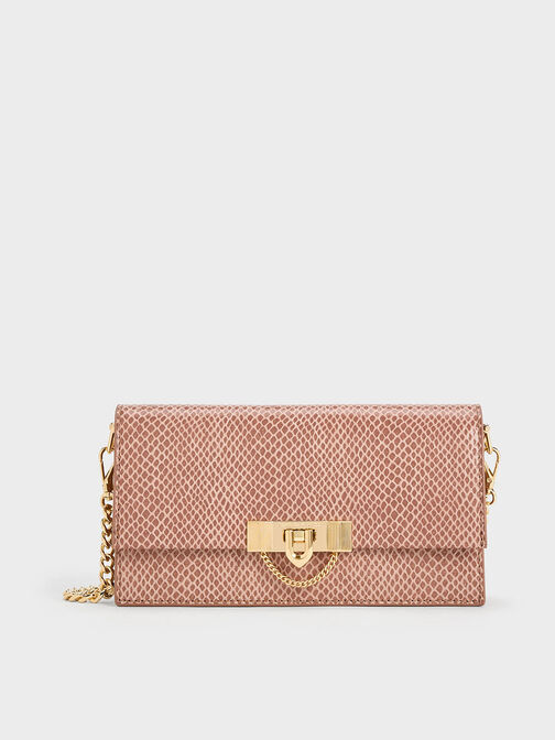 Tallulah Snake-Print Push-Lock Wallet, , hi-res