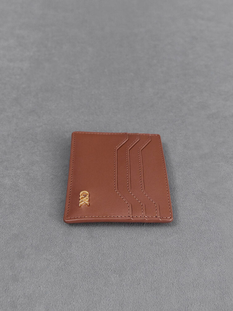 Carli Leather Multi-Slot Card Holder, Cognac, hi-res