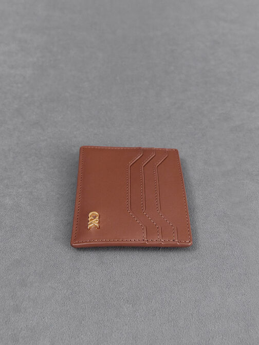 Carli Leather Multi-Slot Card Holder, Cognac, hi-res