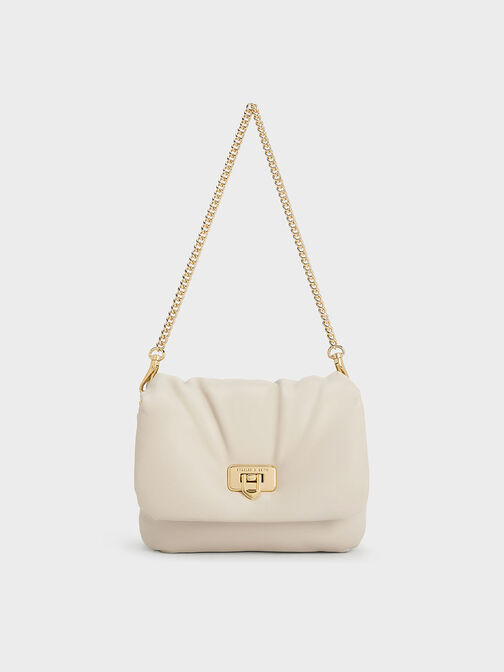 Paffuto Metallic Accent Chain-Handle Bag, , hi-res