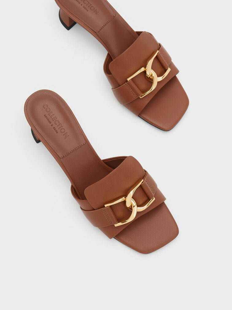 Gabine Leather Heeled Mules, , hi-res