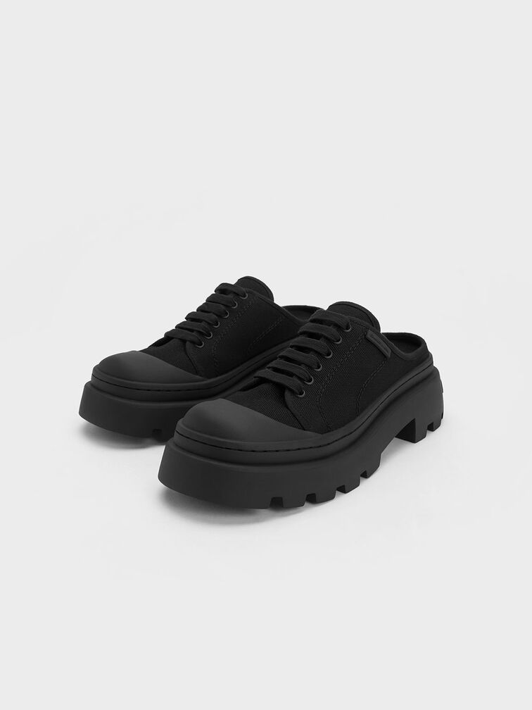 Canvas Backless Sneakers, , hi-res