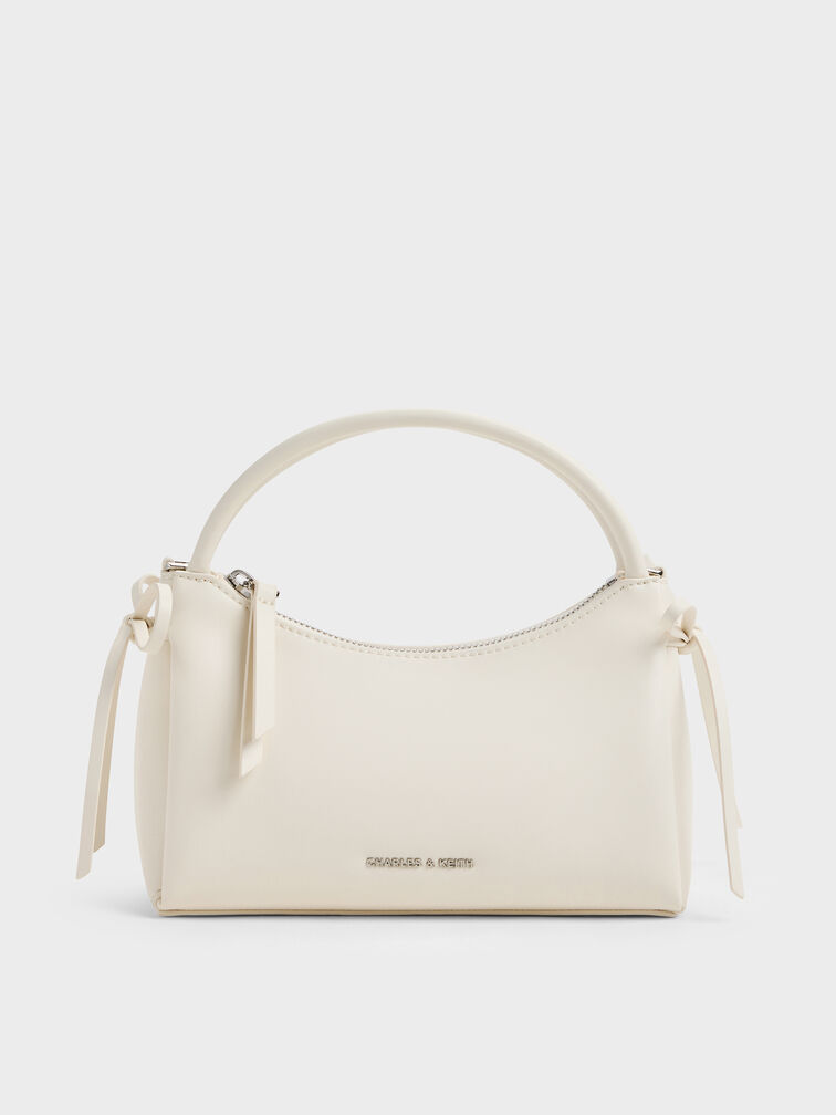 Hazel Bow Top Handle Bag, Cream, hi-res