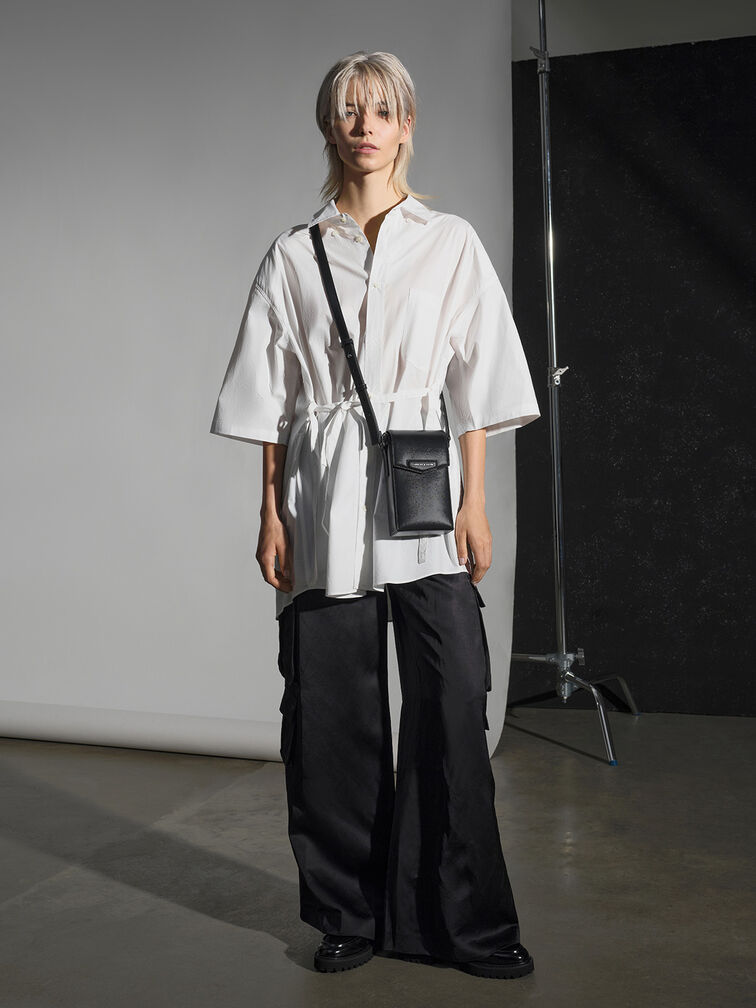 Mini Adelie Envelope Elongated Bag, Noir, hi-res