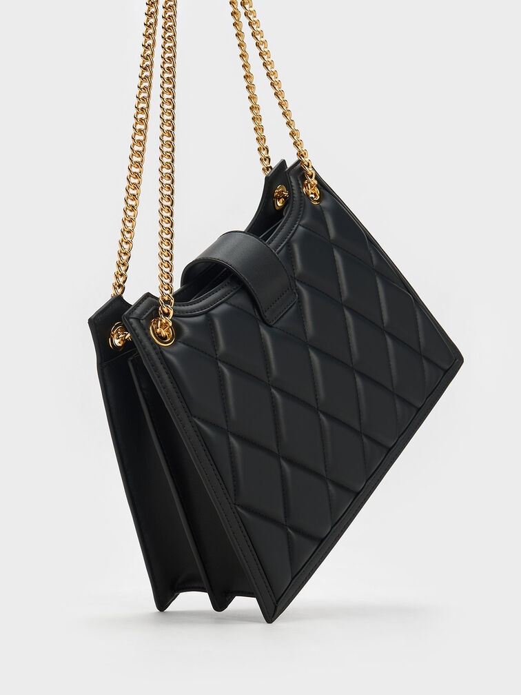 Cressida Quilted Trapeze Chain Bag, , hi-res