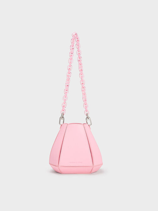 Geometric Structured Bucket Bag, , hi-res