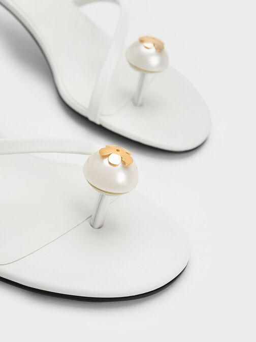 Pearl Embellished Strappy Sandals, , hi-res