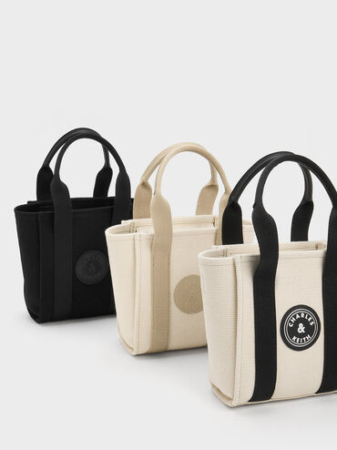 Mini Kay Canvas Tote Bag, Black, hi-res