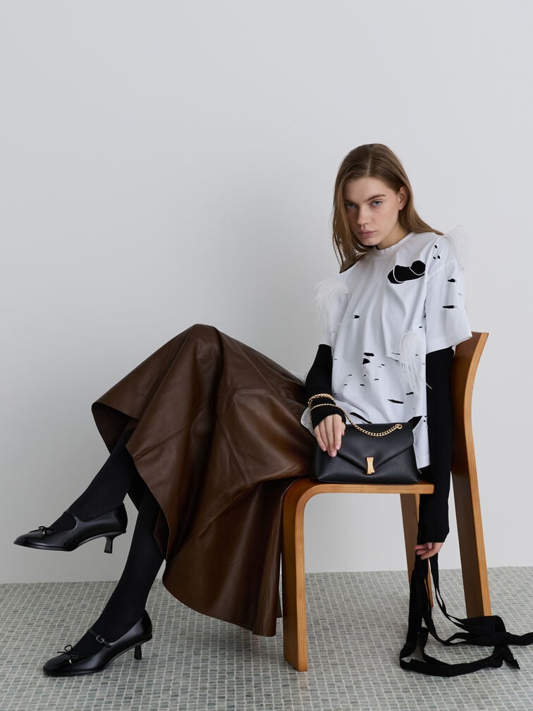 Lilibet Metallic-Accent Chain-Strap Bag, Black Lilibet Metallic-Accent Chain-Strap Bag, Black, hi-res