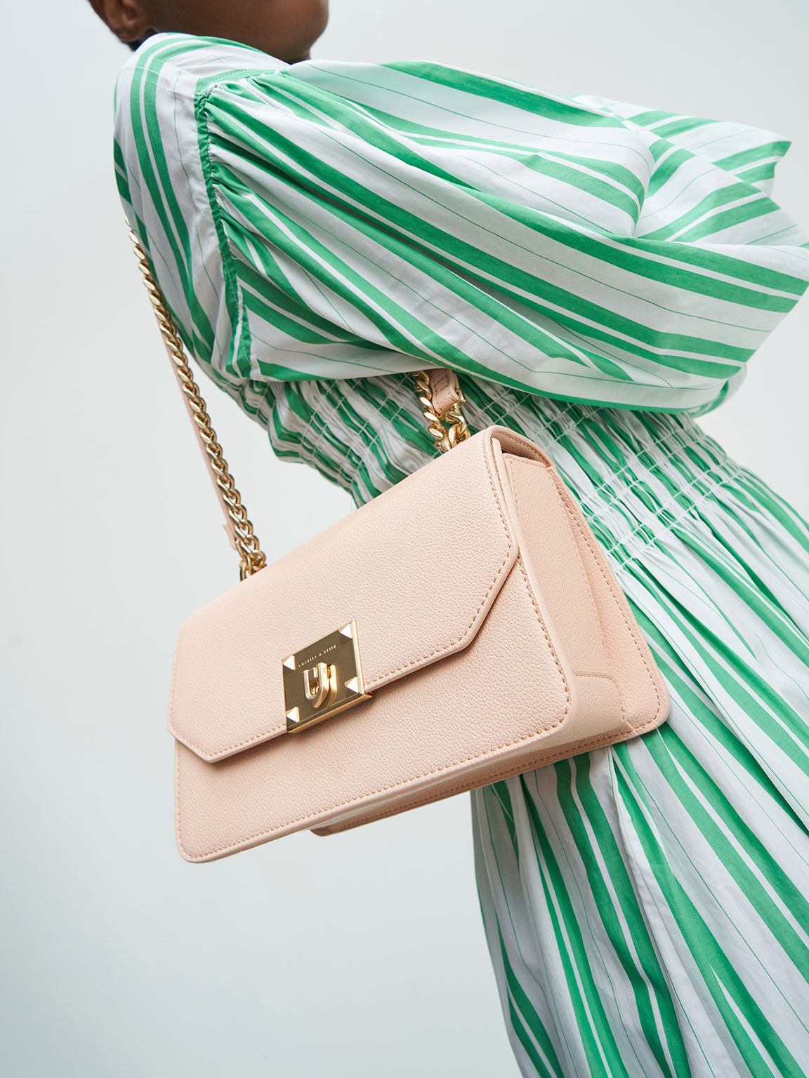 Classic push lock online bag charles and keith