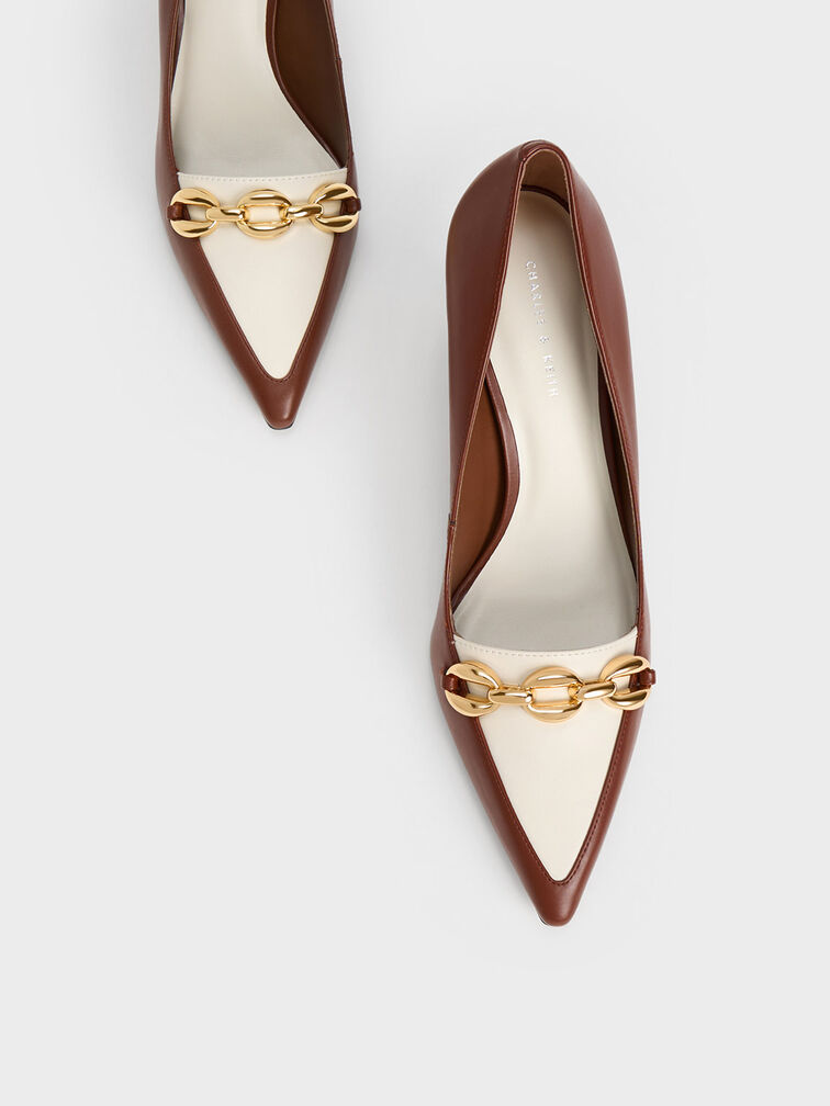 Chunky Chain Stilleto Heel Pumps, , hi-res