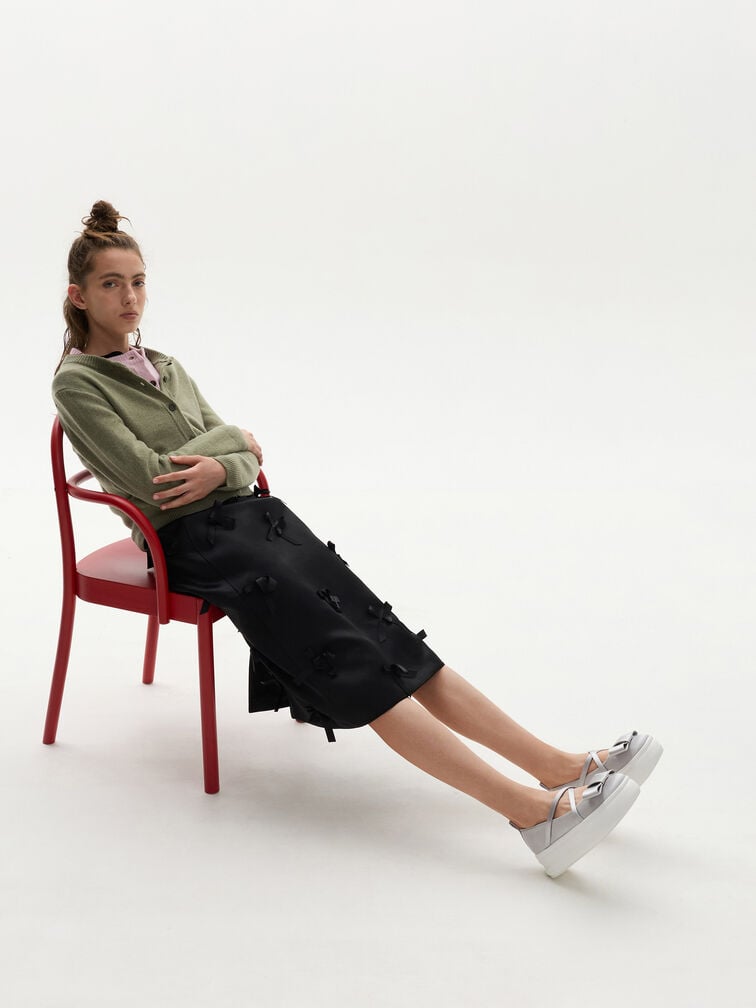 Brantley Recycled Polyester Platform Mary Janes, Grey, hi-res