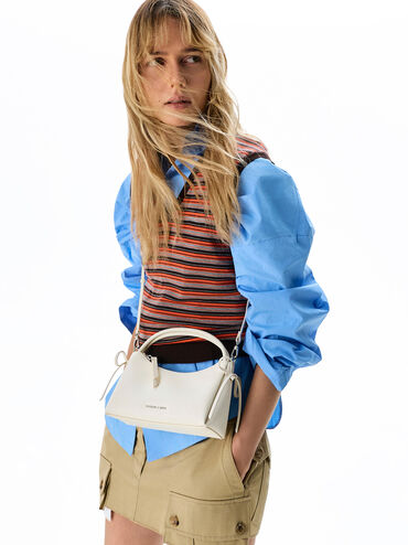 Hazel Bow Top Handle Bag, Cream, hi-res