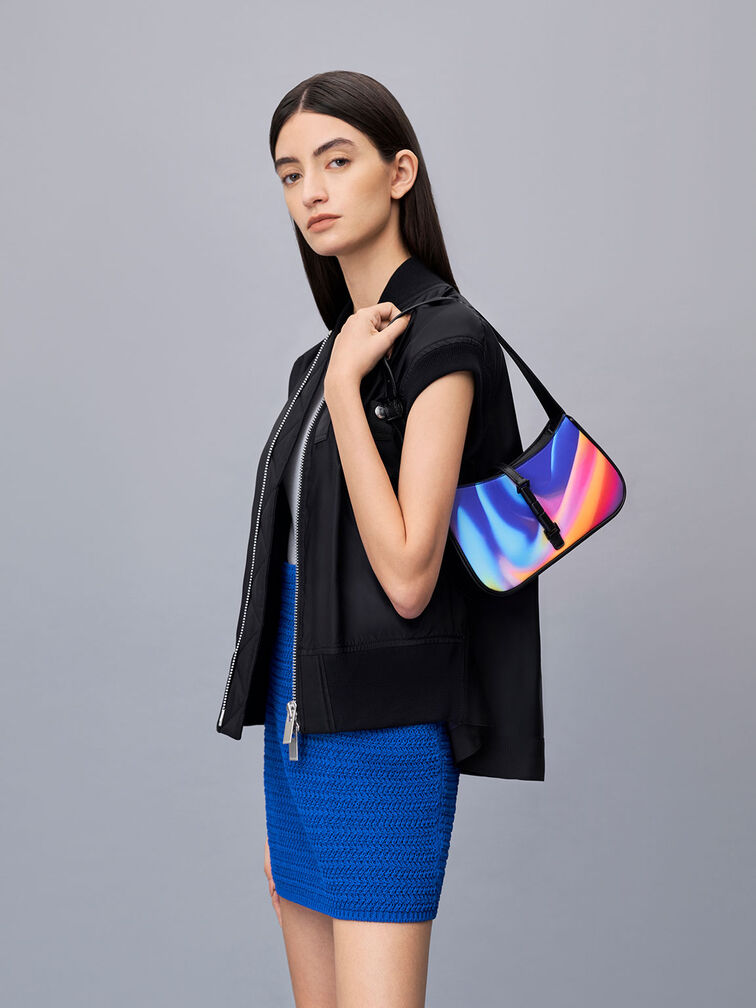 Cesia Holographic Shoulder Bag, สีออโรร่า, hi-res