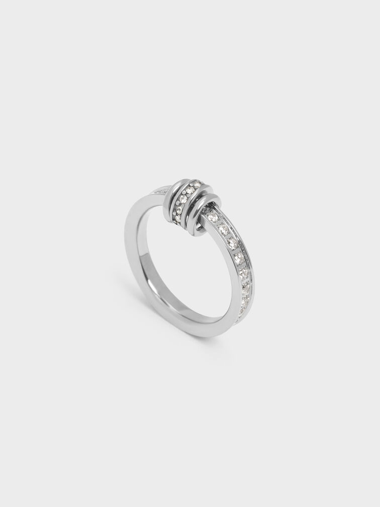 แหวนประดับคริสตัลรุ่น Hermione, สีเงิน, hi-res