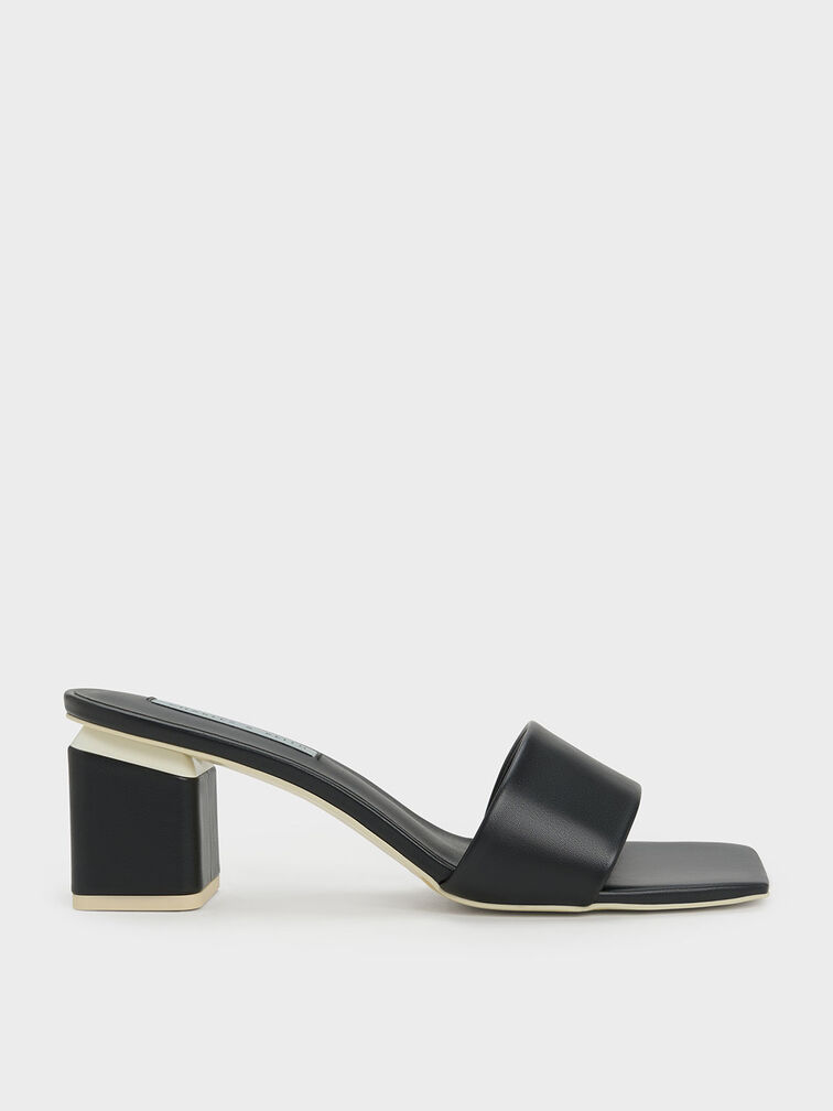 Square Block Heel Mules, , hi-res