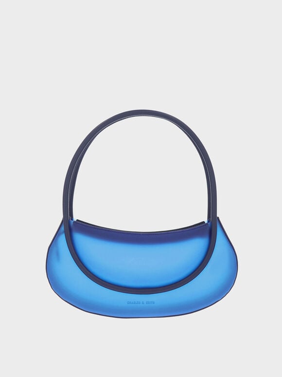Graphic Top Handle Shoulder Bag, Blue, hi-res
