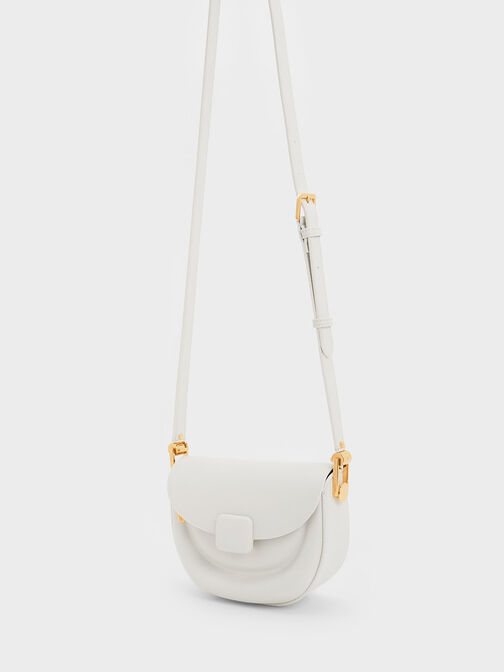 Koa Half-Moon Saddle Bag, สีขาว, hi-res