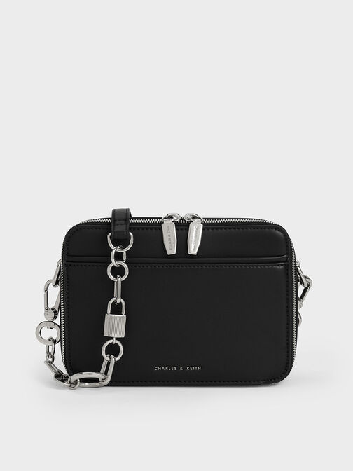 Lock & Key Chain Handle Bag, , hi-res