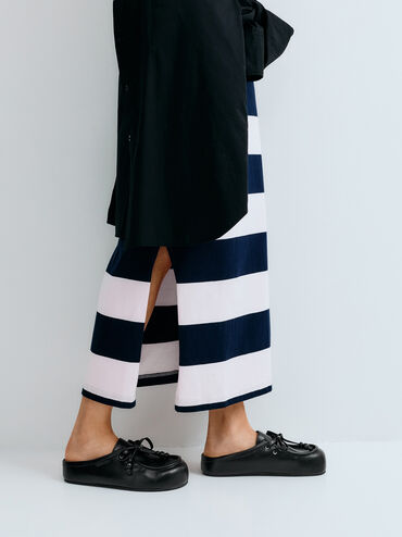 รองเท้าเปิดส้นดีเทลเชือกตกแต่งด้วยลูกปัดรุ่น Gale, สีดำ, hi-res