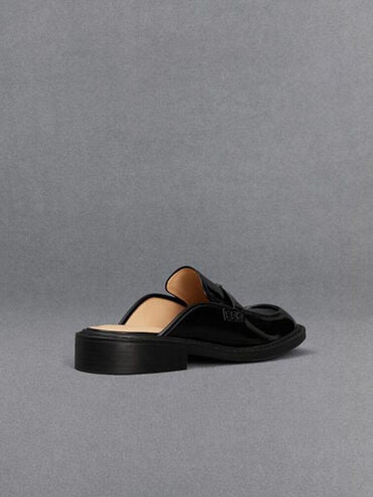 Tahlia Leather Loafer Mules, Black Boxed, hi-res