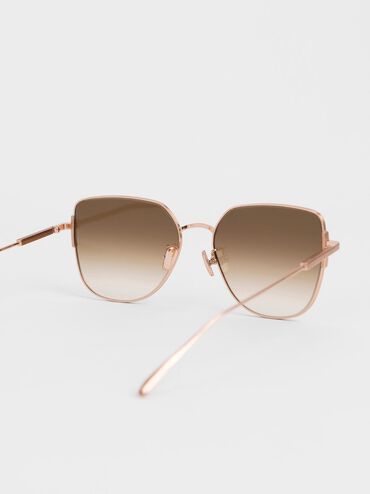 Wire Frame Gradient-Tint Butterfly Sunglasses, , hi-res