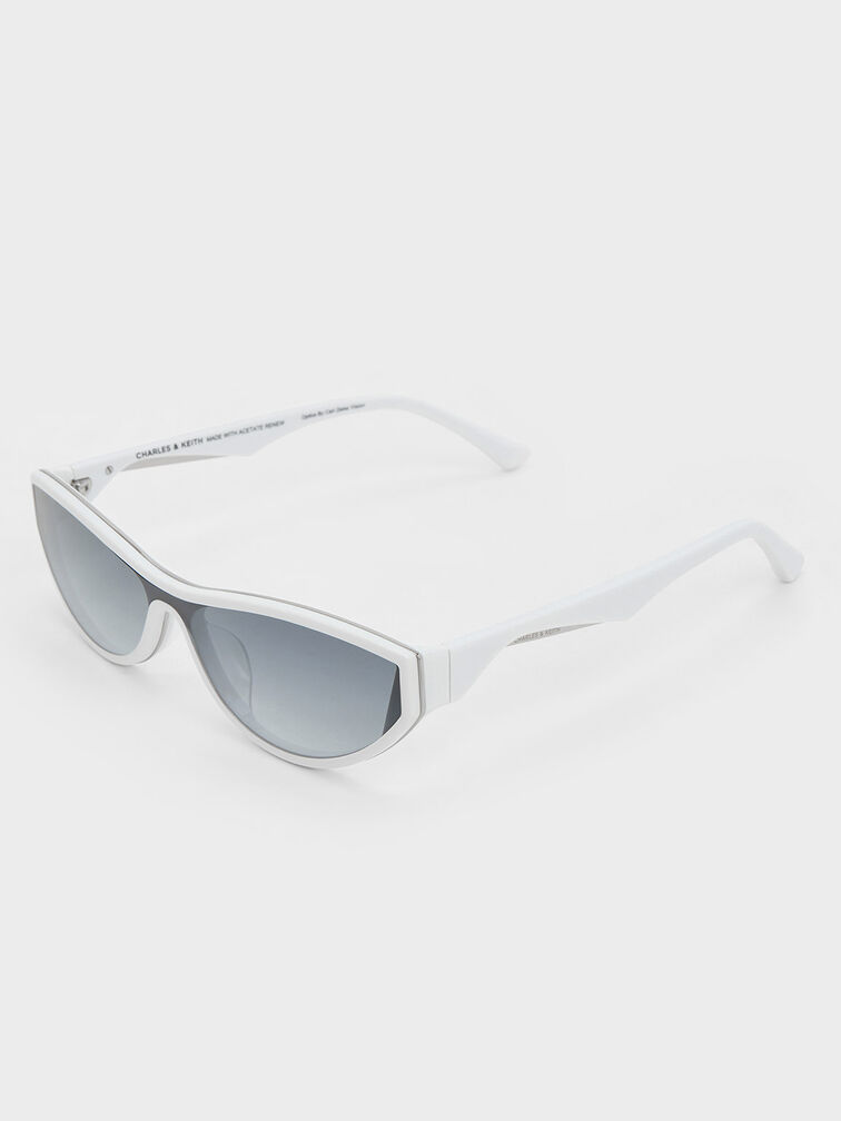 Recycled Acetate Angular Shield Sunglasses, , hi-res