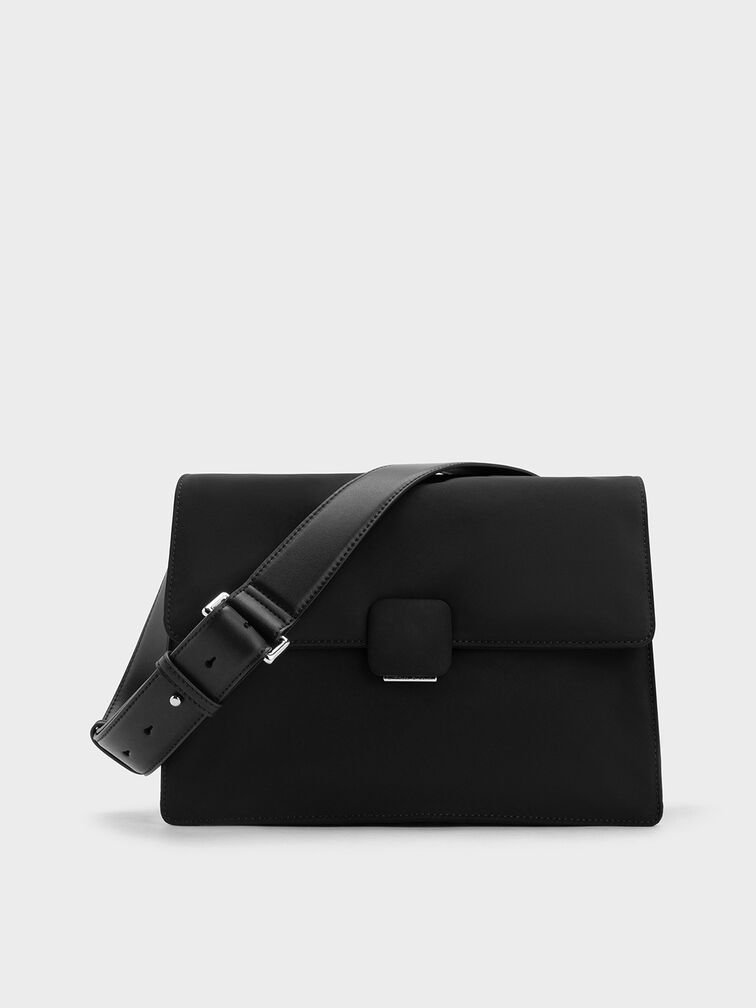 Koa Nylon Crossbody Bag, Black, hi-res