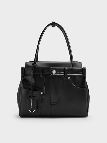 Arita Jeans Tote Bag, Noir, hi-res