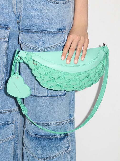 Ruched Nylon Bum Bag, , hi-res