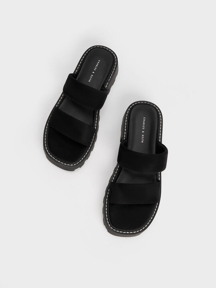 Padded Double Strap Sliders, , hi-res