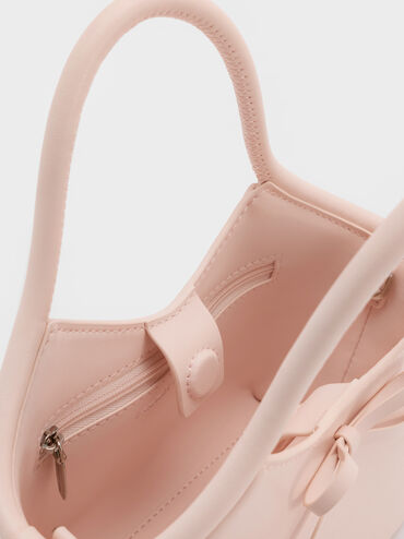 Hazel Bow Tubular Top Handle Bag, Soft Pink, hi-res