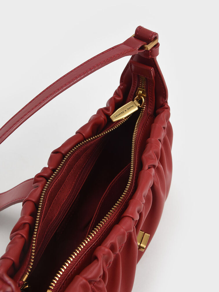Enya Ruched Turn-Lock Shoulder Bag, , hi-res