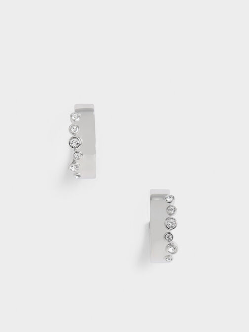 Swarovski� Crystal Studded Hoop Earrings, , hi-res