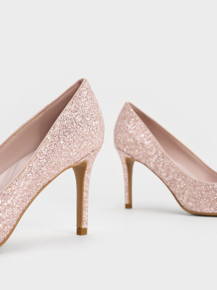 Emmy Glittered Pointed-Toe Pumps, , hi-res