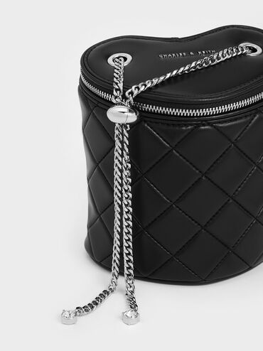 Philomena Quilted Heart Cylindrical Bag, , hi-res