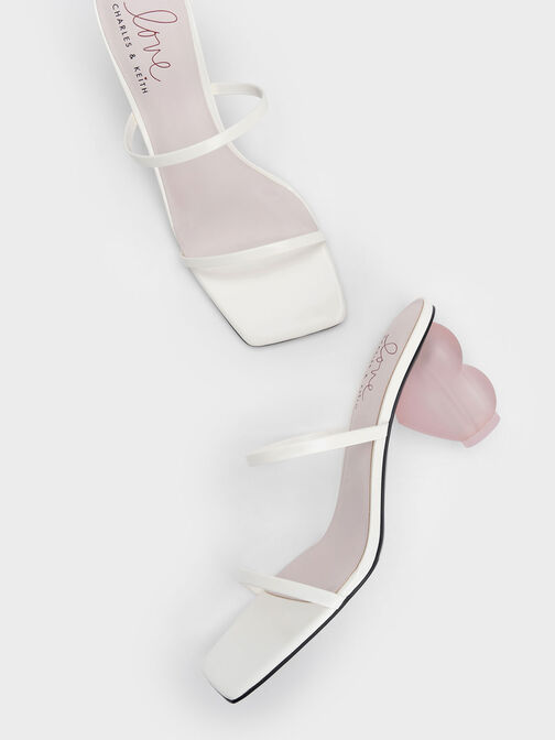 Heart Heel Strappy Sandals, , hi-res